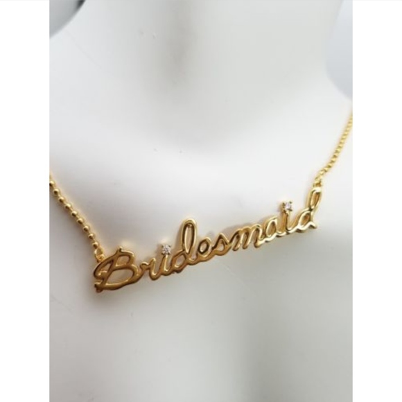 Betsy Johnson Bridesmaid Gold Tone Necklace Christmas gift - Picture 3 of 4